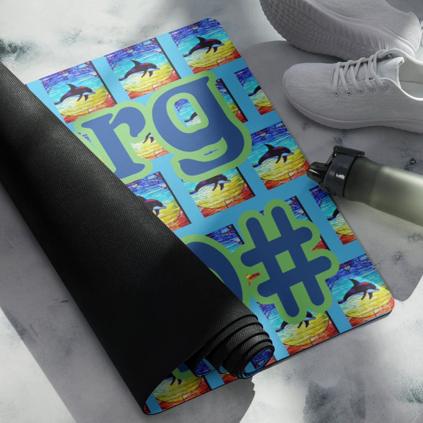 Yoga mat #clear blue org