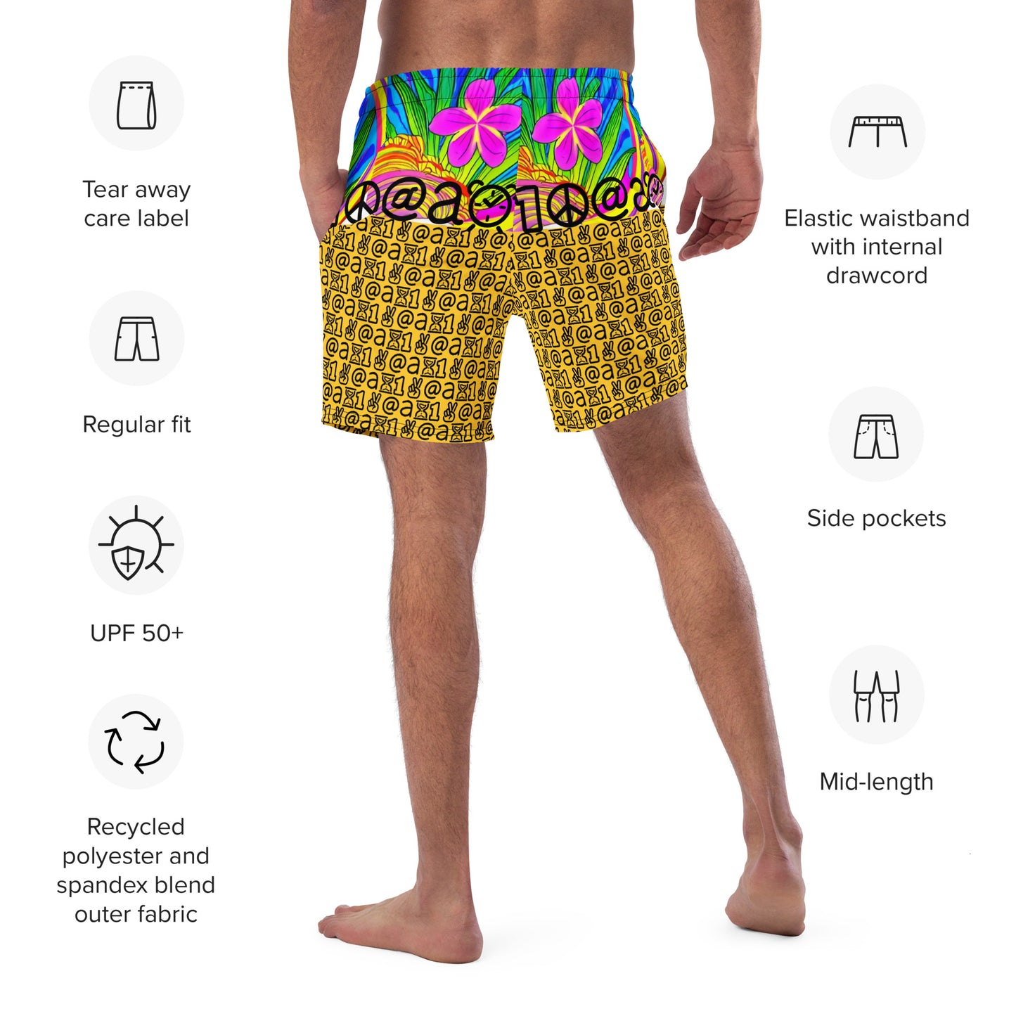 Men's swim trunks "Yellow Mood"