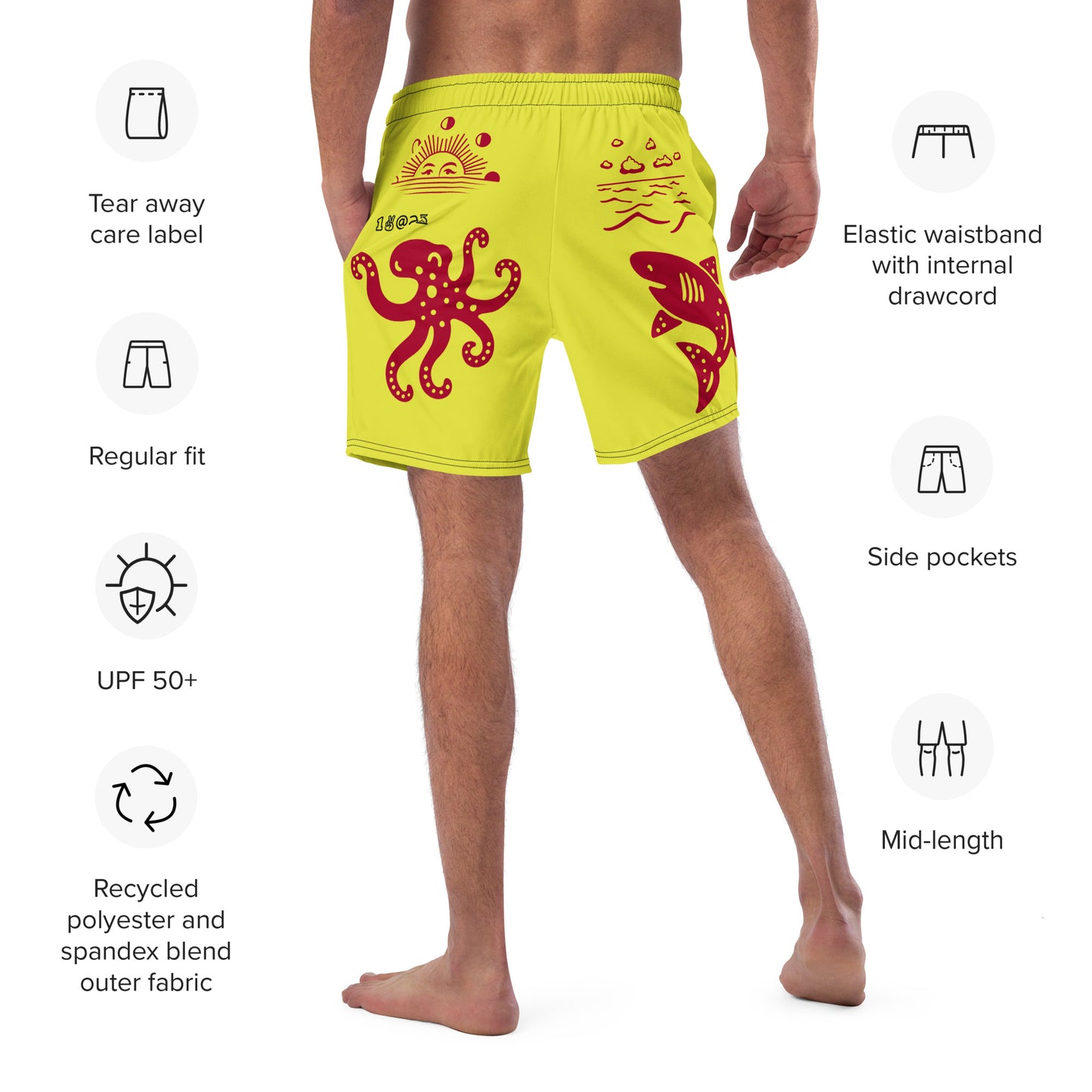 Men's swim trunks "Tattoo Red"