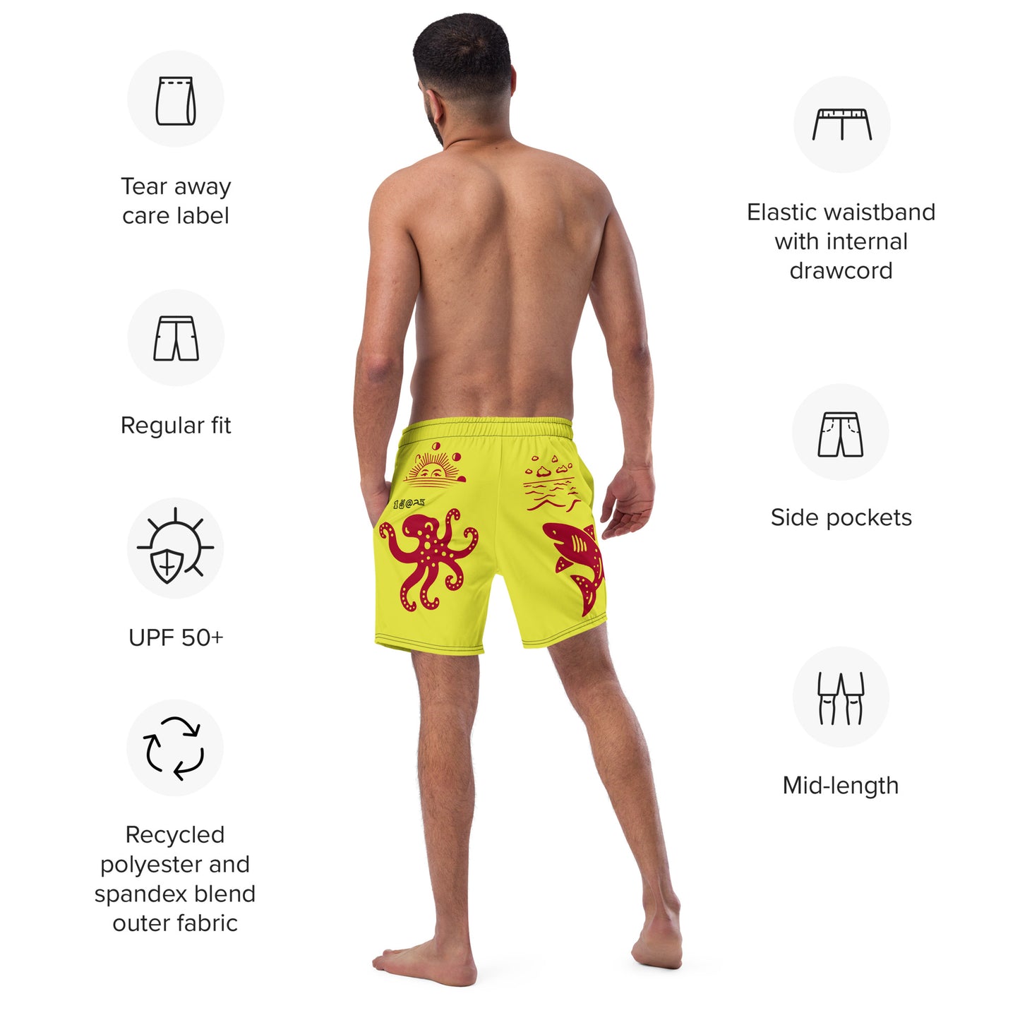 Men's swim trunks "Tattoo Red"