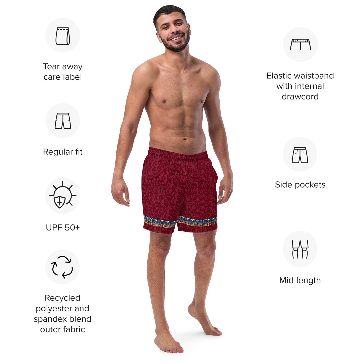 Men's swim trunks "Red Tide"