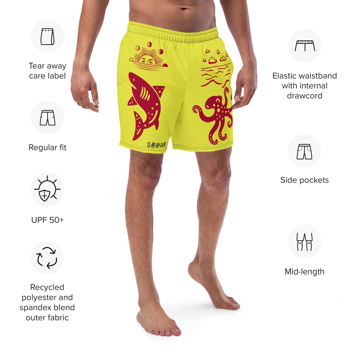 Men's swim trunks "Tattoo Red"