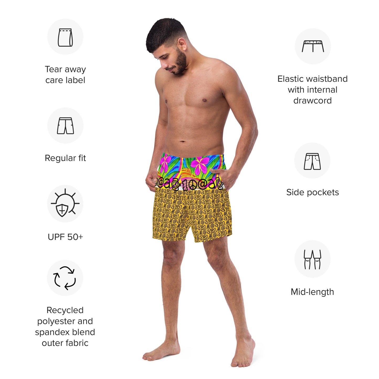 Men's swim trunks "Yellow Mood"