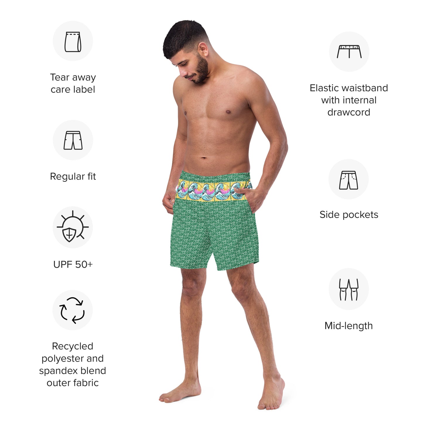 Men's swim trunks "Fuji Umi Green"