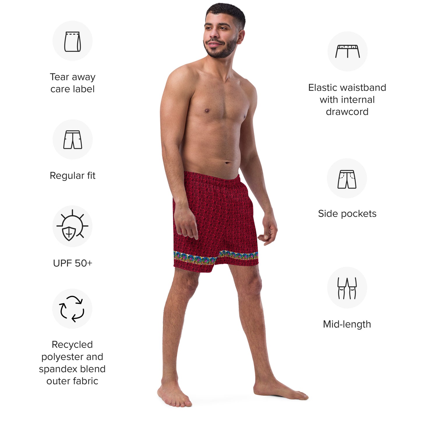 Men's swim trunks "Red Tide"