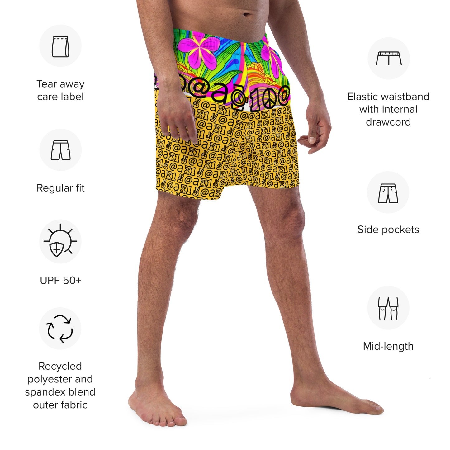 Men's swim trunks "Yellow Mood"