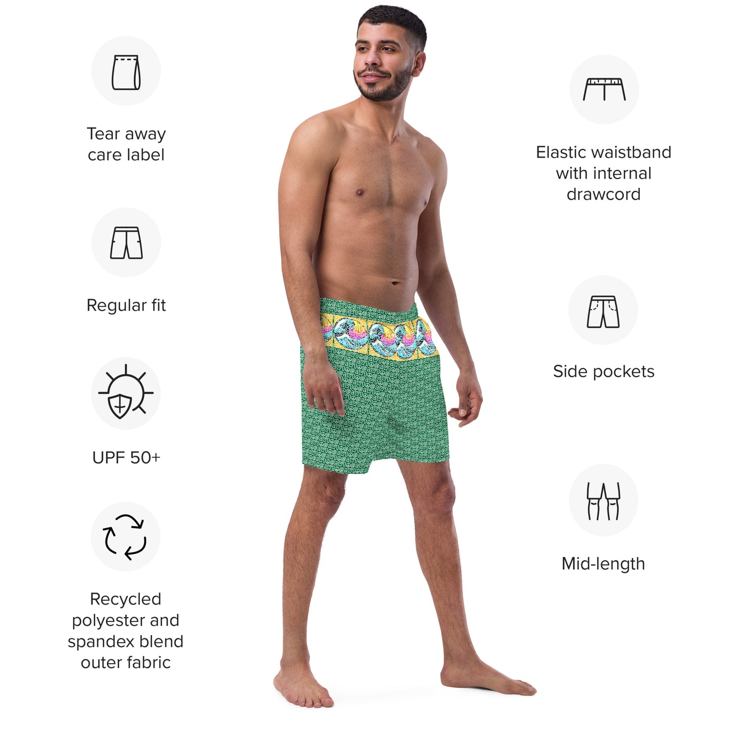 Men's swim trunks "Fuji Umi Green"