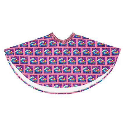 Women's Pink Samurai Waves Skater Skirt