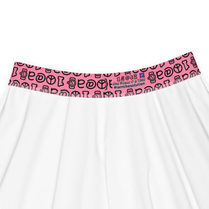 Women's Pink Samurai Waves Skater Skirt