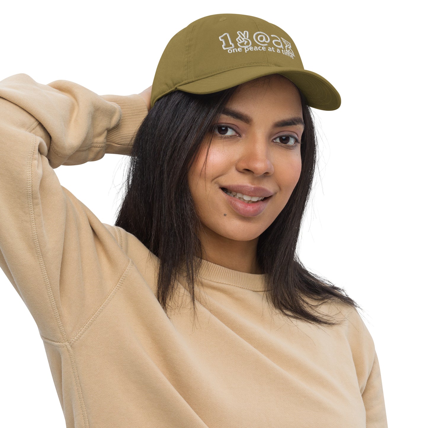 Organic dad hat Peace Glyphs