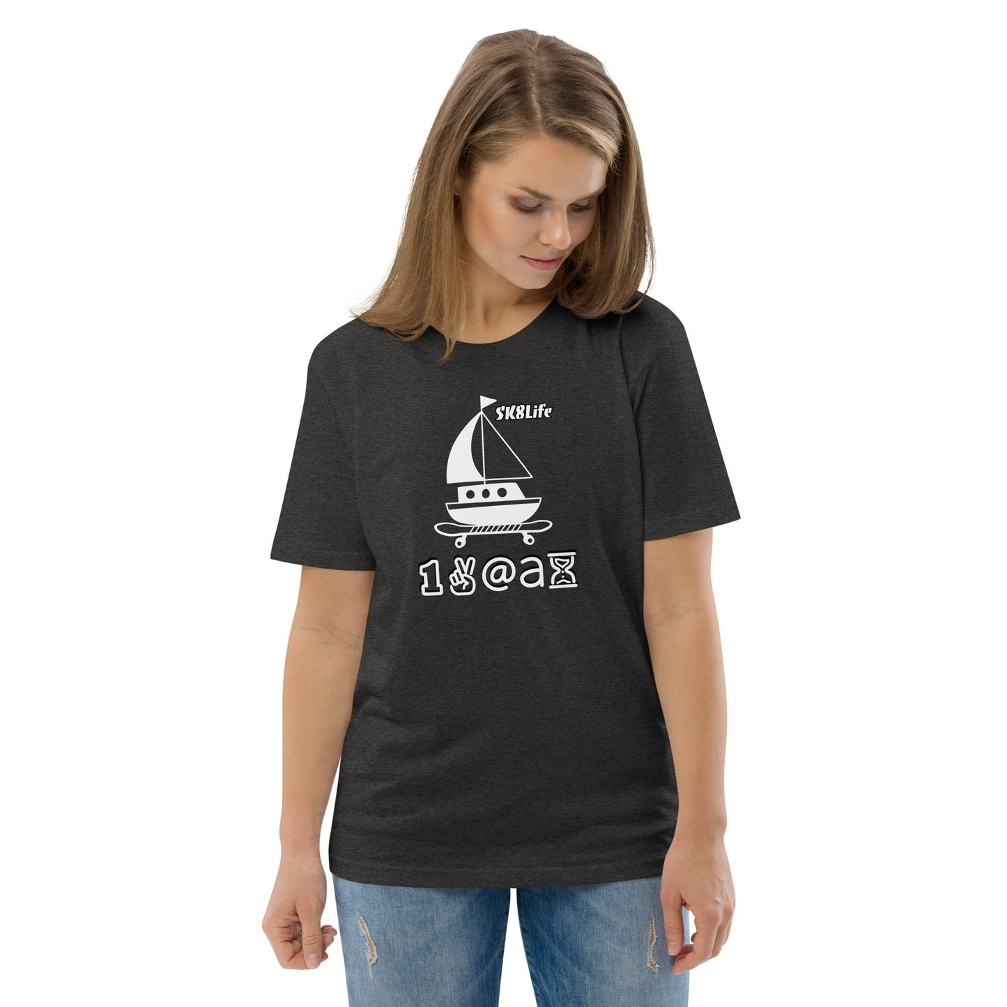 Unisex organic cotton t-shirt "SK8/Sail thru Life"