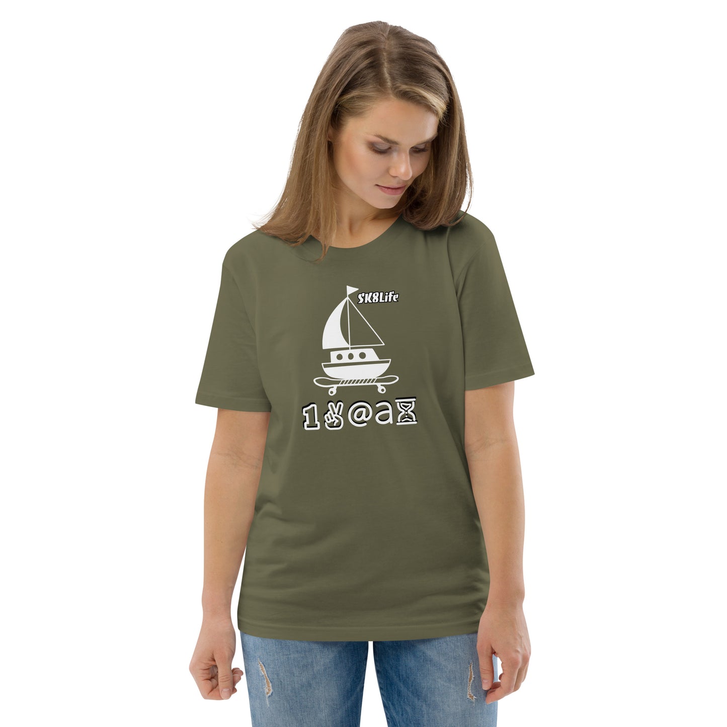 Unisex organic cotton t-shirt "SK8/Sail thru Life"