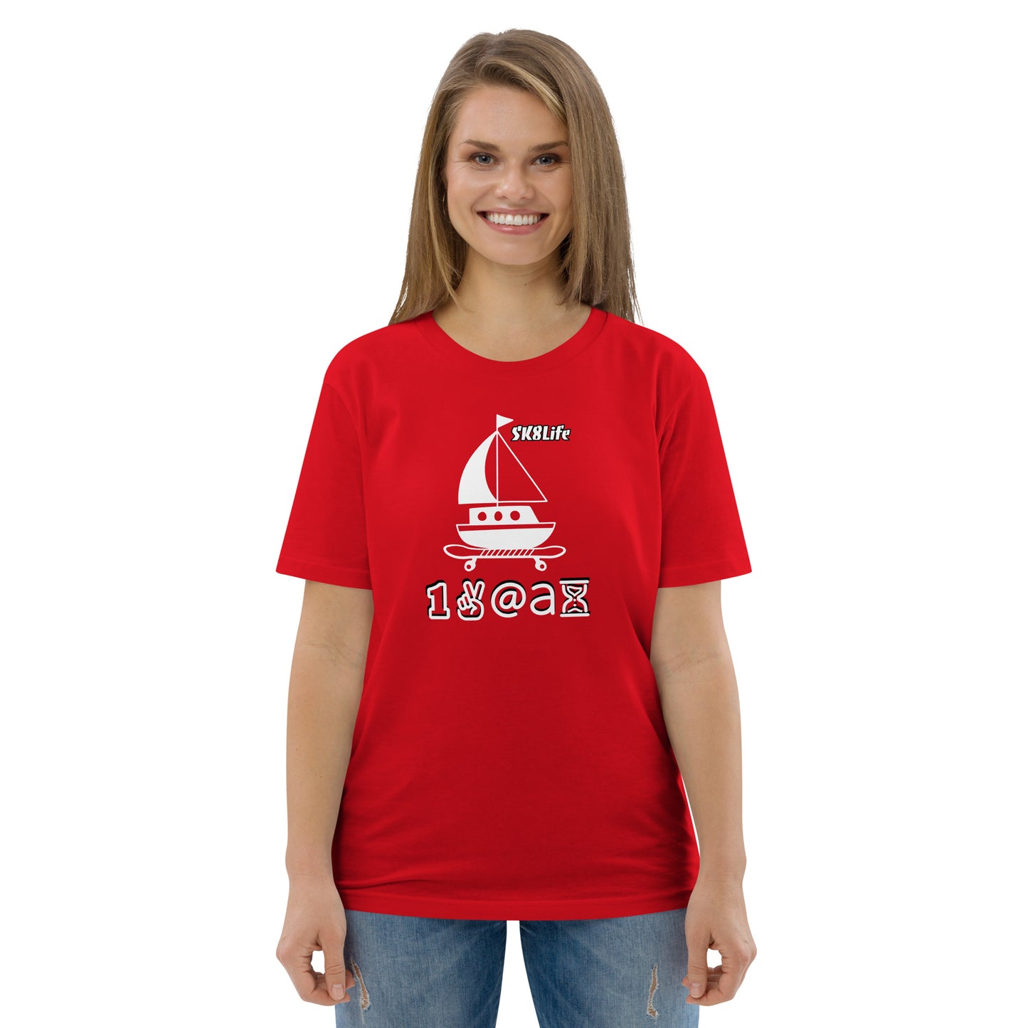 Unisex organic cotton t-shirt "SK8/Sail thru Life"