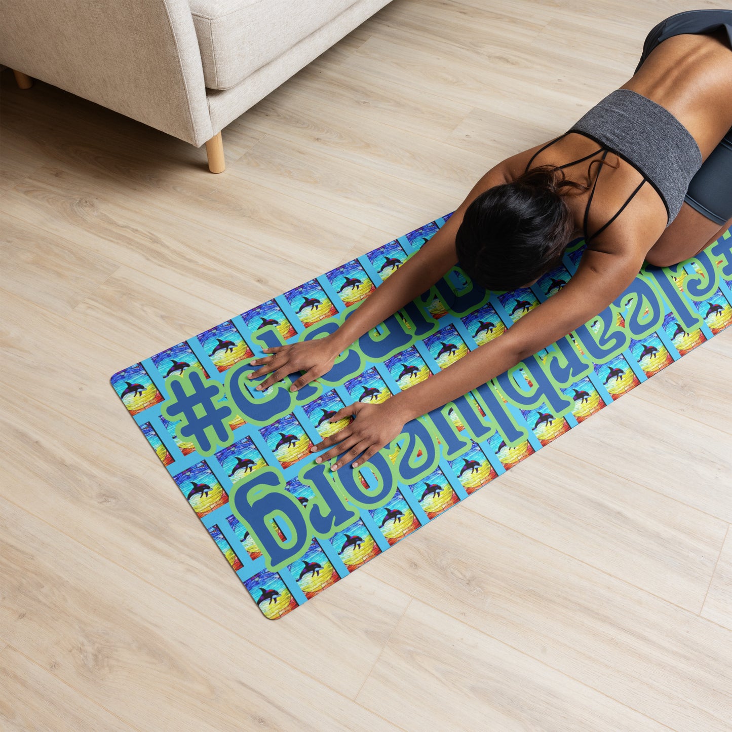 Yoga mat #clear blue org