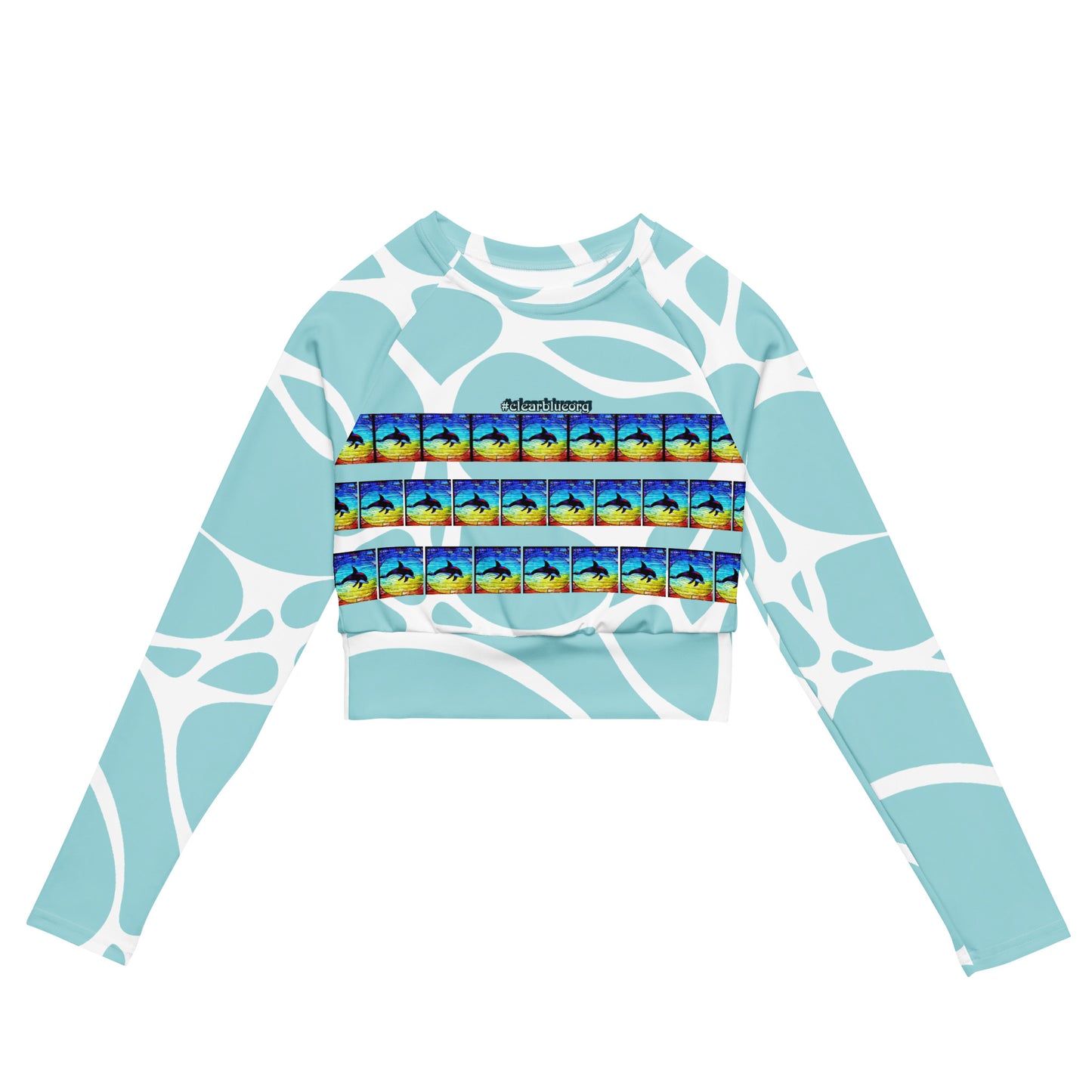 long-sleeve crop top #Clear Blue