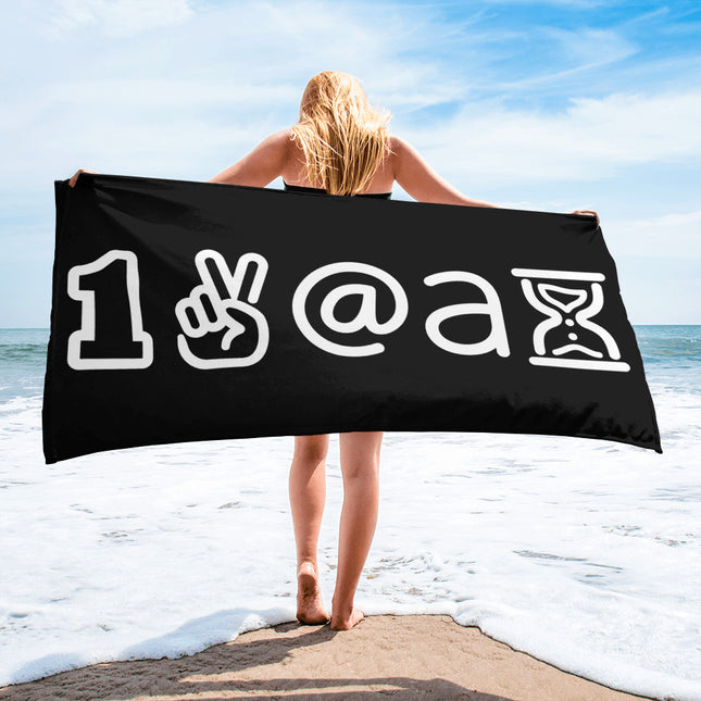 1Peace Black Beach Towel