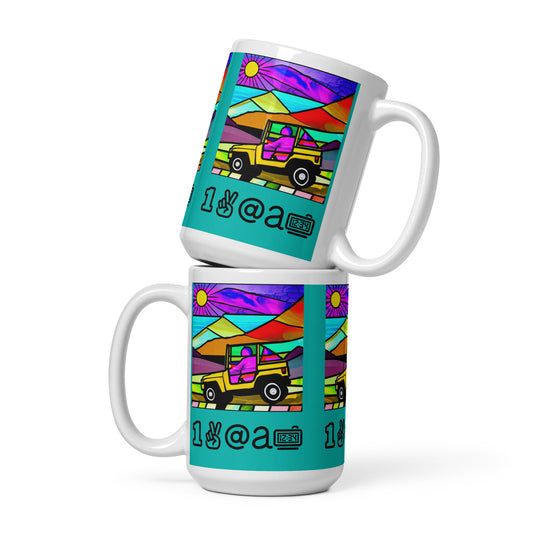 White glossy mug